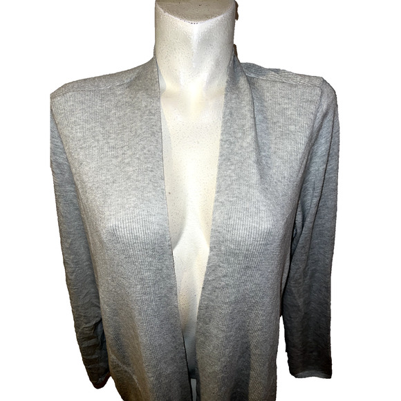 CHICO'S Sweater Sz XL (3) Rib Mix Knit LS Cardigan Work Casual Office Cozychic - Picture 2 of 6